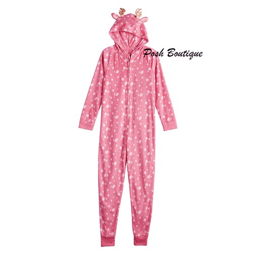 Girls deer one piece pajamas - deer,